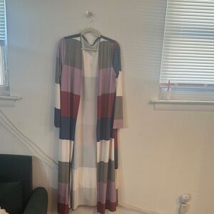 Color Block Long Cardigan